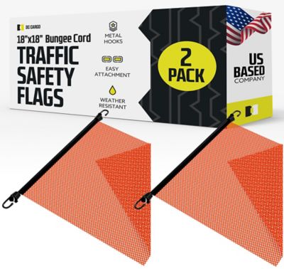 DC Cargo Safety Flag, Bungee, Orange, 2-pack