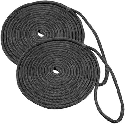 DC Cargo Dock Line, 3/8 in. x 15 ft., Black, 2-Pack