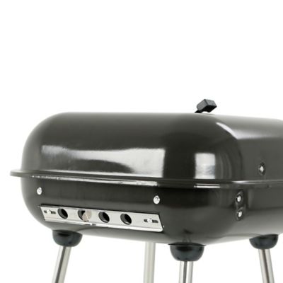 Image showing  Square Barrel Charcoal Grill, 273 sq. in., Black