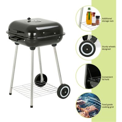 Image showing 8 th Master Cook Square Barrel Charcoal Grill, 273 sq. in., Black