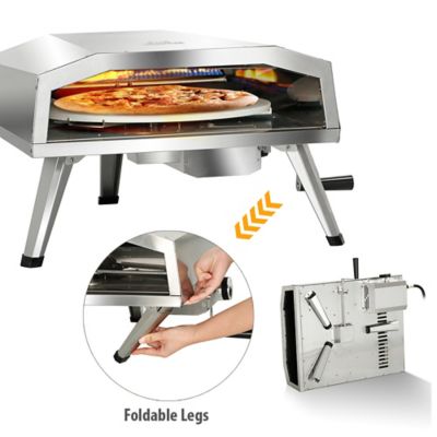 Image showing 6 th BIG HORN Propane Pizza Oven with Rotating Pizza Stone, 16 in., Stainless Steel
