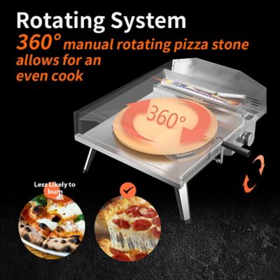 Image showing 7 th BIG HORN Propane Pizza Oven with Rotating Pizza Stone, 16 in., Stainless Steel