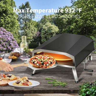 Image showing  Propane Pizza Oven with Rotating Pizza Stone, 16 in., Black
