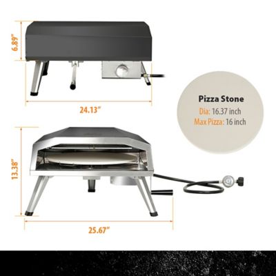 Image showing  Propane Pizza Oven with Rotating Pizza Stone, 16 in., Black