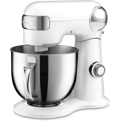 Cuisinart 5.5 qt. Tilt-Back Head Stand Mixer with 1 Power Outlet in White