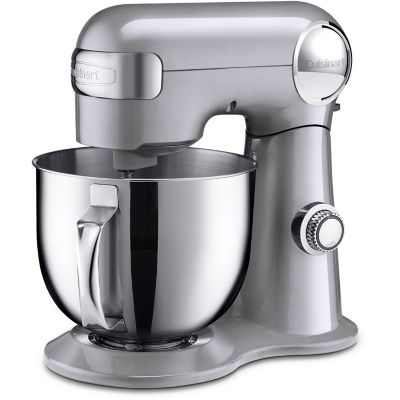 Cuisinart 5.5 qt. Tilt-Back Head Stand Mixer with 1 Power Outlet in Brushed Chrome