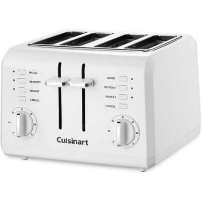 Image showing  4-Slice Compact Plastic Toaster in White
