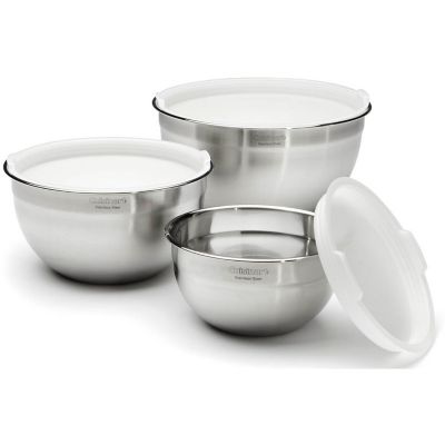 Image showing  Chefs Classic 6-Piece Non-Stick Bakeware Set and 3 Stainless Steel Mixing Bowls with Lids