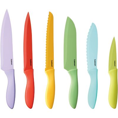 Image showing  Advantage 12 Pc. Ceramic Coated Color Knife Set with Blade Guards in Multi-Pastel