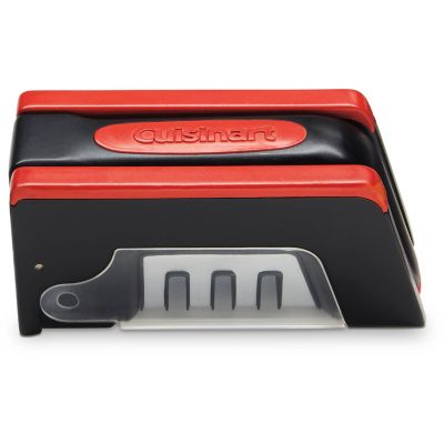 Image showing  3-Slot Foldable Knife Sharpener in Black/Red