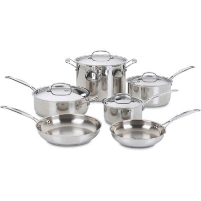 Cuisinart Chef's Classic Stainless 10-Piece Cookware Set with Stainless Steel Flavor Lock Lids