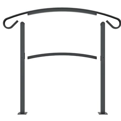 Barrette Outdoor Living HandiRail 3-Step Aluminum Rail Kit, Matte Black