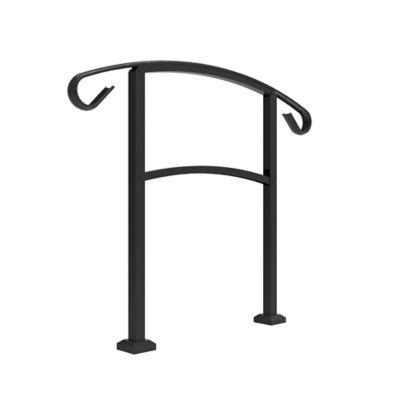 Image showing  HandiRail 3-Step Aluminum Rail Kit, 47.75 in. x 37 in., Matte Black