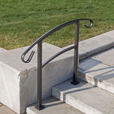 Image showing  HandiRail 3-Step Aluminum Rail Kit, 47.75 in. x 37 in., Matte Black