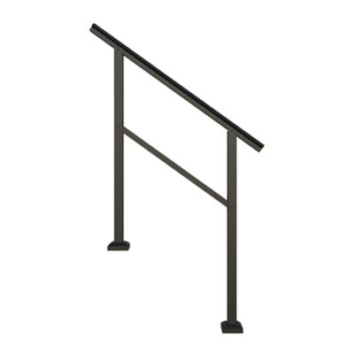 Barrette Outdoor Living Aluminum Transition Handrail, 4 ft., Matte Black