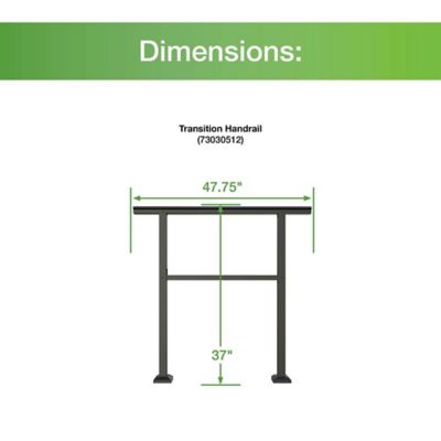 Image showing 7 th FREESTYLE Aluminum Transition Handrail, 4 ft., Matte Black
