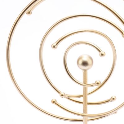 Image showing  Abstract Celestial Orbit Gold Metal and Black Base Tabletop Decor