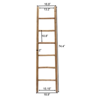 Image showing 9 th LuxenHome Rustic 6 ft. Decorative Blanket Ladder