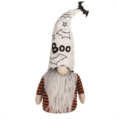 Melrose International Plush Halloween Ghost Gnome Shelf Sitter 24 in. H