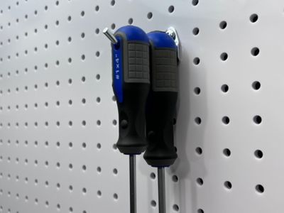 Image showing  2-1/2 in. Single Rod 30 Degree Bend Steel Pegboard Hook for 1/8 in. and 1/4 in. Pegboard, 10 Pack