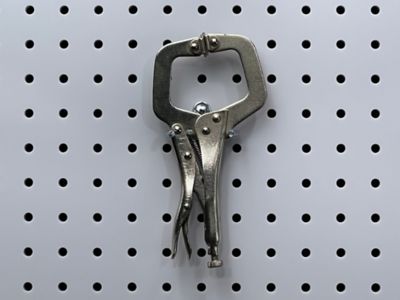 Image showing  3/4 in. Zinc Plated Steel Pliers Holder for 1/8 in. and 1/4 in. Pegboard, 10 Pack