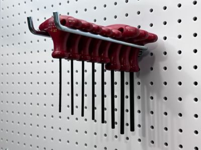 Image showing  8-1/4 in. Double Rod 80 Degree Bend Steel Pegboard Hook for 1/8 in. and 1/4 in. Pegboard, 5 Pack