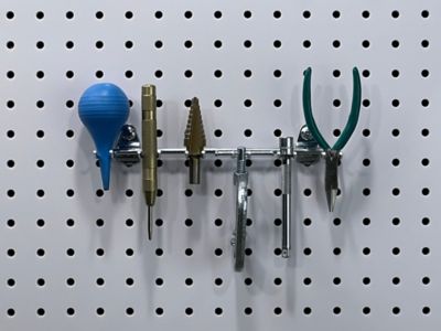 Image showing  8-1/8 in. W Steel Multi-Prong Tool/Wrench Holder for 1/8 in. and 1/4 in. Pegboard, 5 Pack