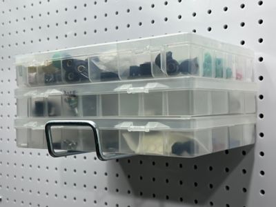 Image showing  8 in. 30 Degree Bend Steel Double Closed End Loop Pegboard Hook for 1/8 in. and 1/4 in. Pegboard, 5 Pack