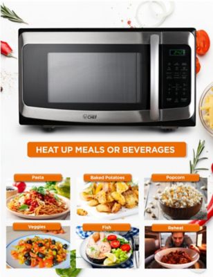 Image showing  1.1 cu. ft. Countertop Microwave Oven-Stainless/Black