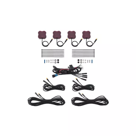 Diode Dynamics Stage Series Monochrome LED Rock Light Red M8 (4-Pack) Automotive Work Lights