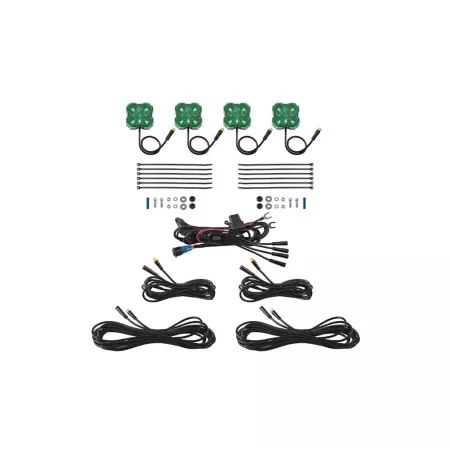 Diode Dynamics Stage Series Monochrome LED Rock Light M8 Green (4-Pack) Automotive Light Mounts & Accessories