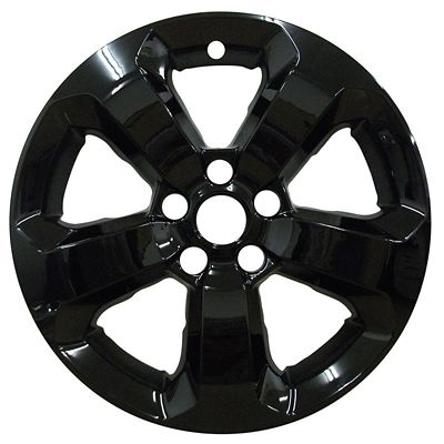 Image showing  Black Hubcaps/Wheel Covers for Jeep Compass 2018-2021 with 17 in. Alloy Wheels, 4-Pack