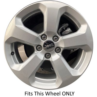 Image showing  Black Hubcaps/Wheel Covers for Jeep Compass 2018-2021 with 17 in. Alloy Wheels, 4-Pack