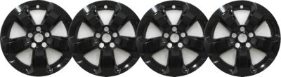 Image showing  Black Hubcaps/Wheel Covers for Jeep Compass 2018-2021 with 17 in. Alloy Wheels, 4-Pack