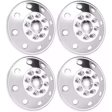 JAE Stainless Steel Bolt-On Wheel Covers/Covers for 2015-2024 Ford Transit 150 250 350 SRW with 16" Wheels 4 Pack Hubcaps