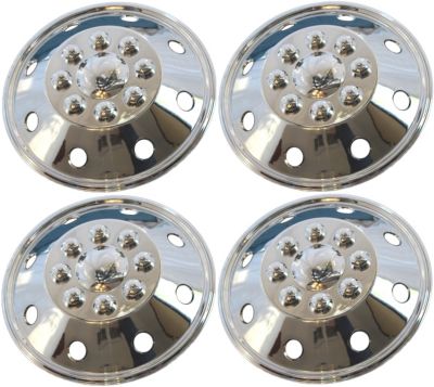 Image showing  Chrome Plastic Hubcaps/Wheel Covers for Dodge Ram Promaster 1500, 2500, 3500 2014-2024 with 16 in. Steel Wheels, 4-Pack