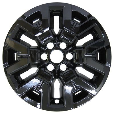 Image showing  Black Hubcaps/Wheel Covers for Nissan Frontier 2022-2024 with 17 in. Alloy Wheels, 4-Pack