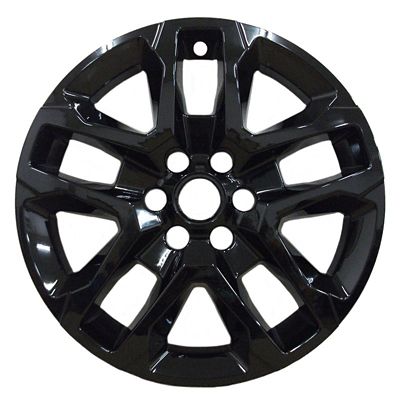 Image showing  Black Hubcaps/Wheel Covers for Chevrolet Traverse 2018-2023 with 18 in. Alloy Wheels, 4-Pack
