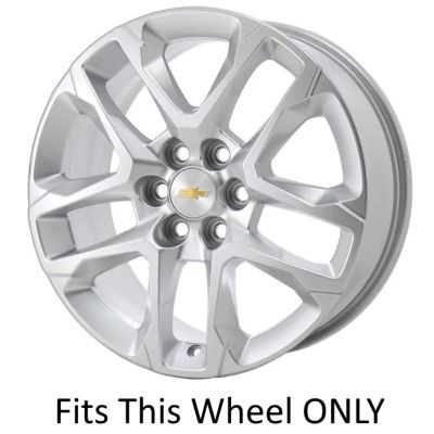 Image showing  Black Hubcaps/Wheel Covers for Chevrolet Traverse 2018-2023 with 18 in. Alloy Wheels, 4-Pack