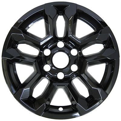 Image showing  Set of 4, Chevrolet Silverado 1500 2022-2024 Black Hubcaps / Wheel Covers for 18 in. Alloy Wheels