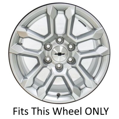 Image showing  Set of 4, Chevrolet Silverado 1500 2022-2024 Black Hubcaps / Wheel Covers for 18 in. Alloy Wheels