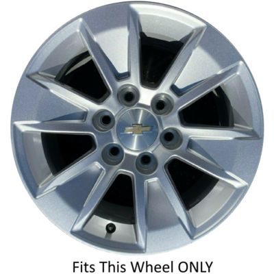 Image showing  Set of 4, Chevrolet Silverado, GMC Sierra 1500 2019-2024 Black Hubcaps / Wheel Covers for 17 in. Alloy Wheels