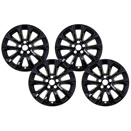 CCI Set of 4, Jeep Cherokee 2019-2022 Black Hubcaps / Wheel Covers for 17 in. Alloy Wheels
