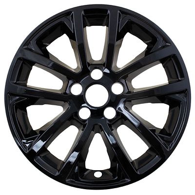 Image showing  Set of 4, Jeep Cherokee 2019-2022 Black Hubcaps / Wheel Covers for 17 in. Alloy Wheels
