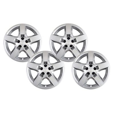CCI Set of 4, Chevrolet Malibu 2008-2012 Bolt On Silver Replica Hubcaps / Wheel Covers for 17 In. Steel Wheels (9596923)
