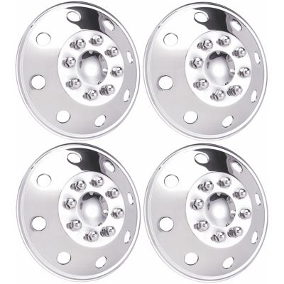 CCI Chrome Plastic Hubcaps/Wheel Covers for Ford Transit 150, 250, 350 SRW 2015-2024 with 16 in. Steel Wheels, 4-Pack