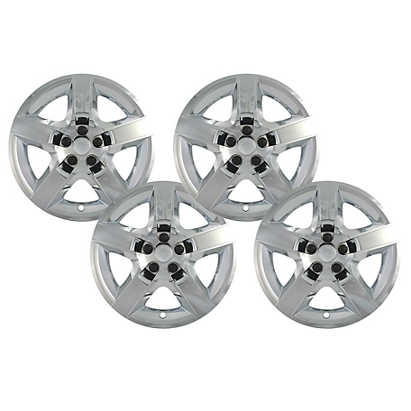 CCI Set of 4, Chevrolet Malibu 2008-2012 Bolt On Chrome Replica Hubcaps / Wheel Covers for 17 In. Steel Wheels (9596921)