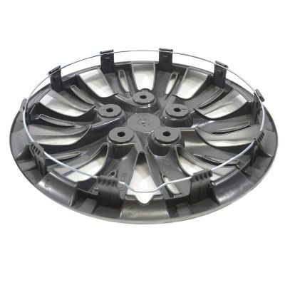 Image showing  Universal Fit Aftermarket Silver Snap-On Hubcaps/Wheel Covers for 16 In. Standard Steel Wheels, 4-Pack