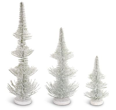 Melrose International Frosted Bottle Brush Holiday Tree (Set of 3)