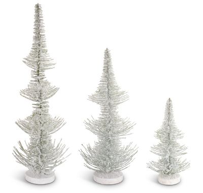 Melrose InternationalFrosted Bottle Brush Holiday Tree (Set of 3)